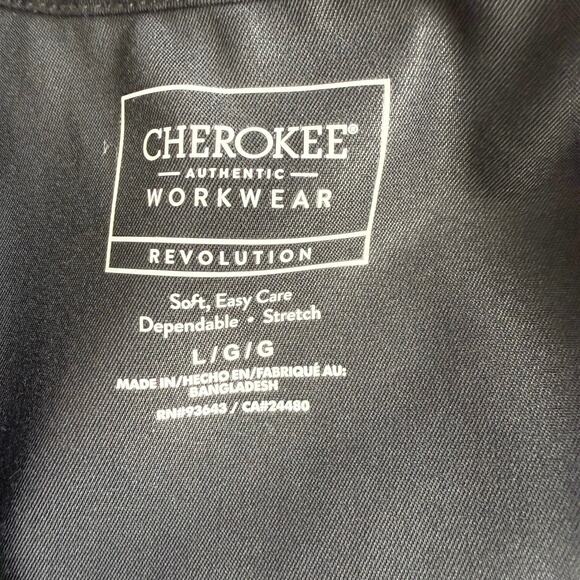 Cherokee Large Black Scrub Top Medical Hospital Lab Uniform Stretch Shirt WW670 - Picture 6 of 13